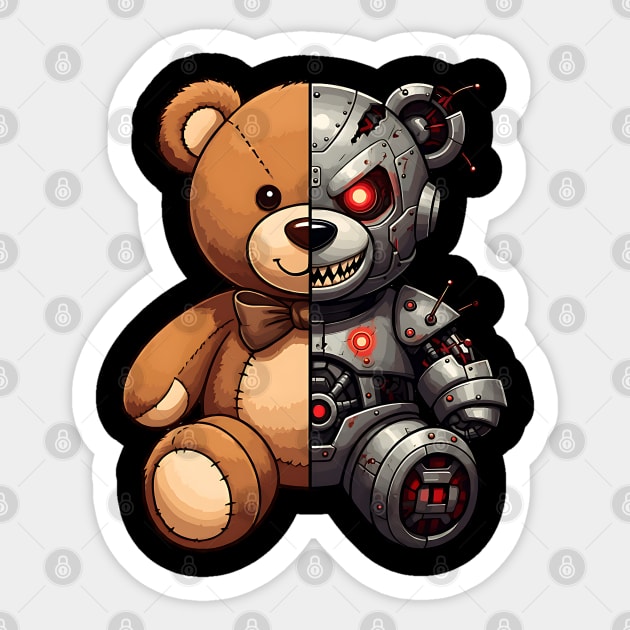 Good and Bad Robot Teddy Sticker by UrbanLifeApparel